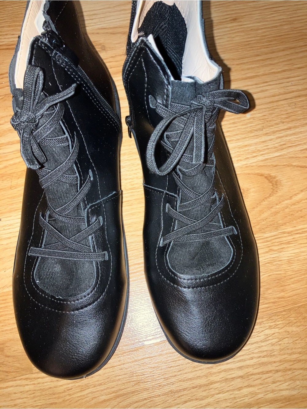 Women's Black Lace-Up Ankle Booties